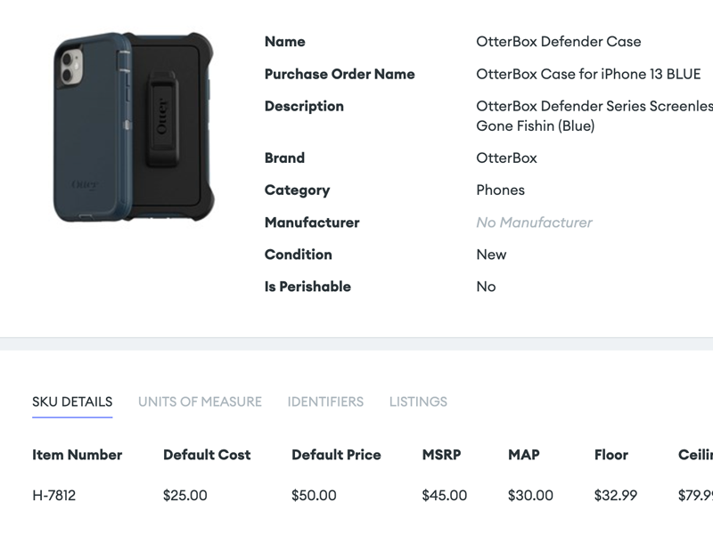 Screenshot of the Goflow dashboard, showing the product page.