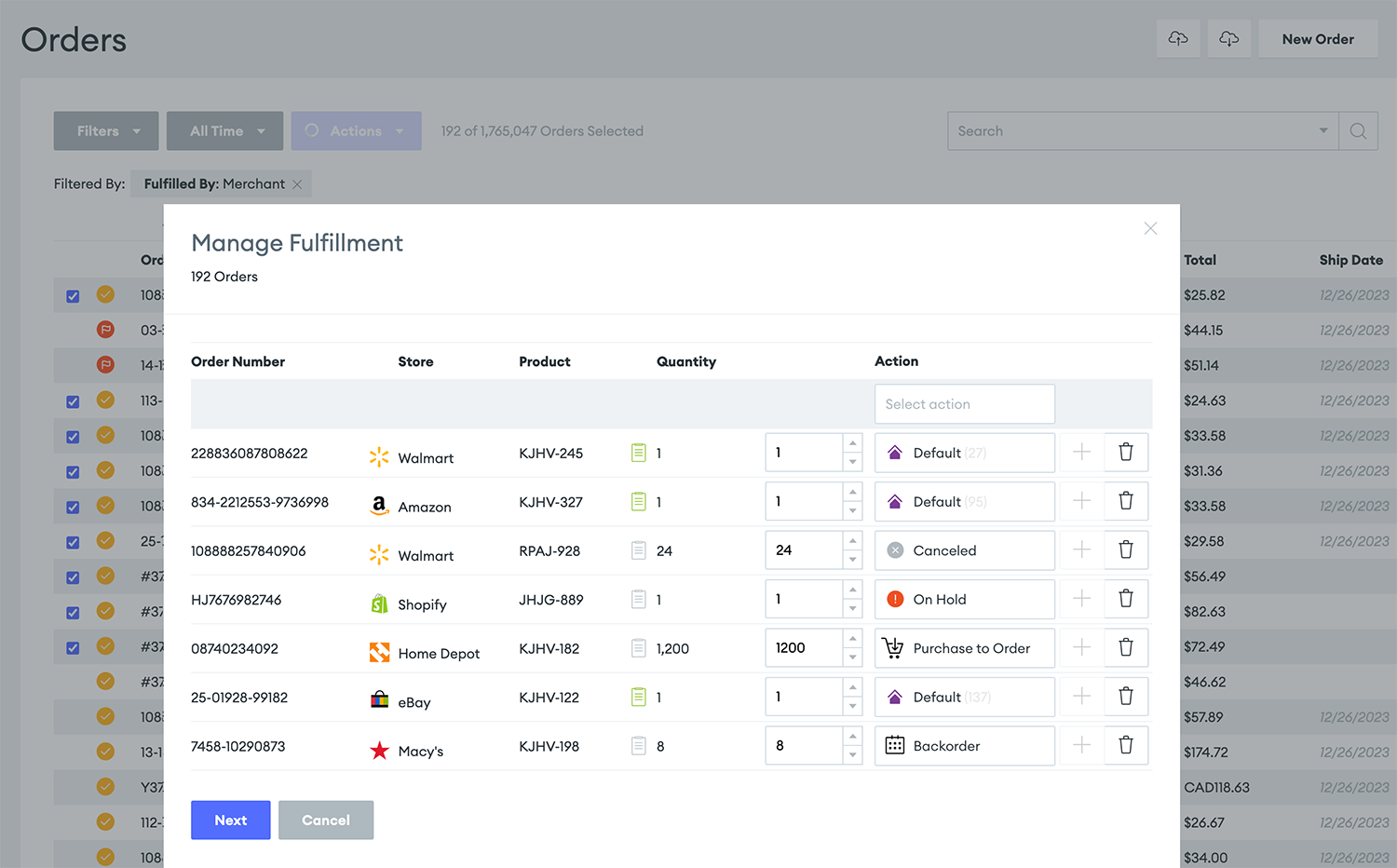 Screenshot of the Goflow Order Fulfillment software